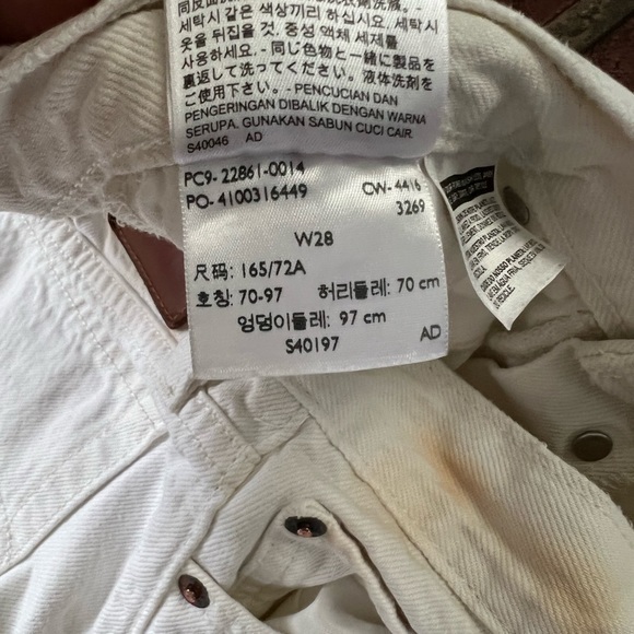 Levi’s raw frayed hem white denim jeans A7-7 - Picture 10 of 12